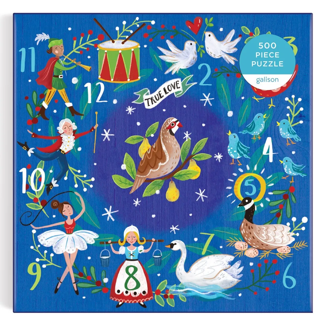 Galison 12 Days Wreath 500 Piece Puzzle