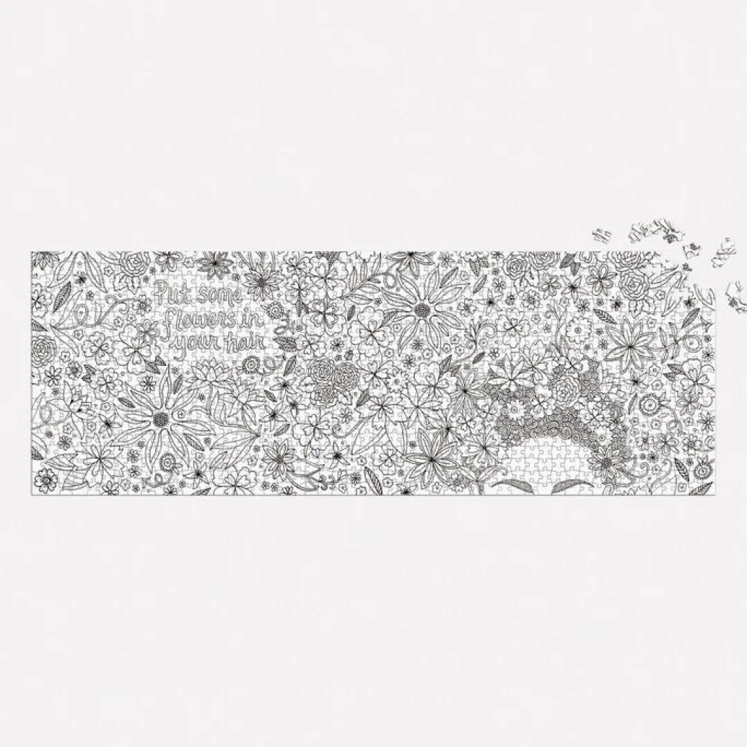 Galison Andrea Pippins Flowers In Your Hair Color-In 1000 Piece Panoramic Puzzle