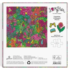 Galison Andrea Pippins I Love My Hair 500 Piece Puzzle with Shaped Pieces