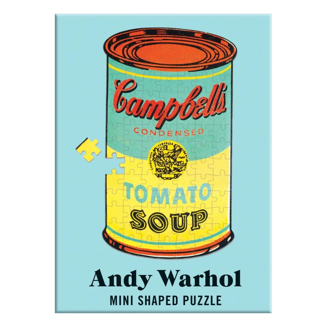 Galison Andy Warhol Campbell's Soup 100 Piece Mini Shaped Jigsaw Puzzle