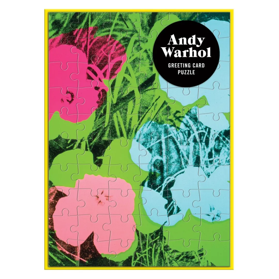 Galison Andy Warhol Flowers Greeting Card Puzzle
