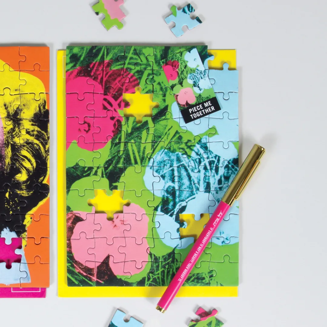 Galison Andy Warhol Flowers Greeting Card Puzzle