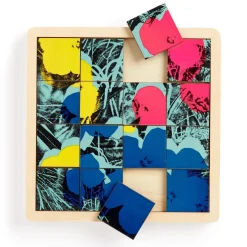 Galison Andy Warhol Flowers 2-in-1 Sliding Wood Puzzle