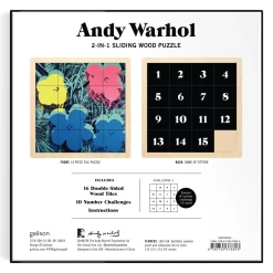 Galison Andy Warhol Flowers 2-in-1 Sliding Wood Puzzle
