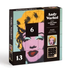 Galison Andy Warhol Marilyn 2-in-1 Sliding Wood Puzzle