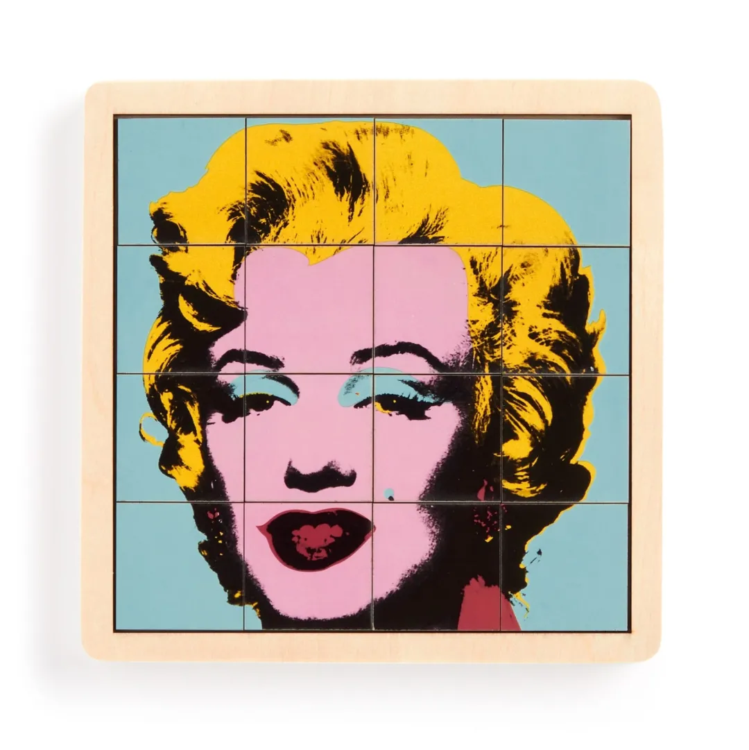 Galison Andy Warhol Marilyn 2-in-1 Sliding Wood Puzzle