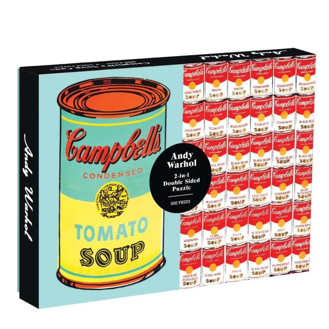 Galison Andy Warhol Soup Can Double-Sided 500 Piece Jigsaw Puzzle