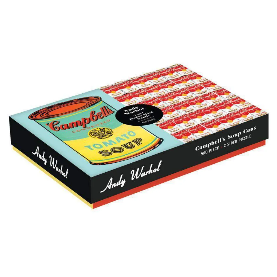 Galison Andy Warhol Soup Can Double-Sided 500 Piece Jigsaw Puzzle