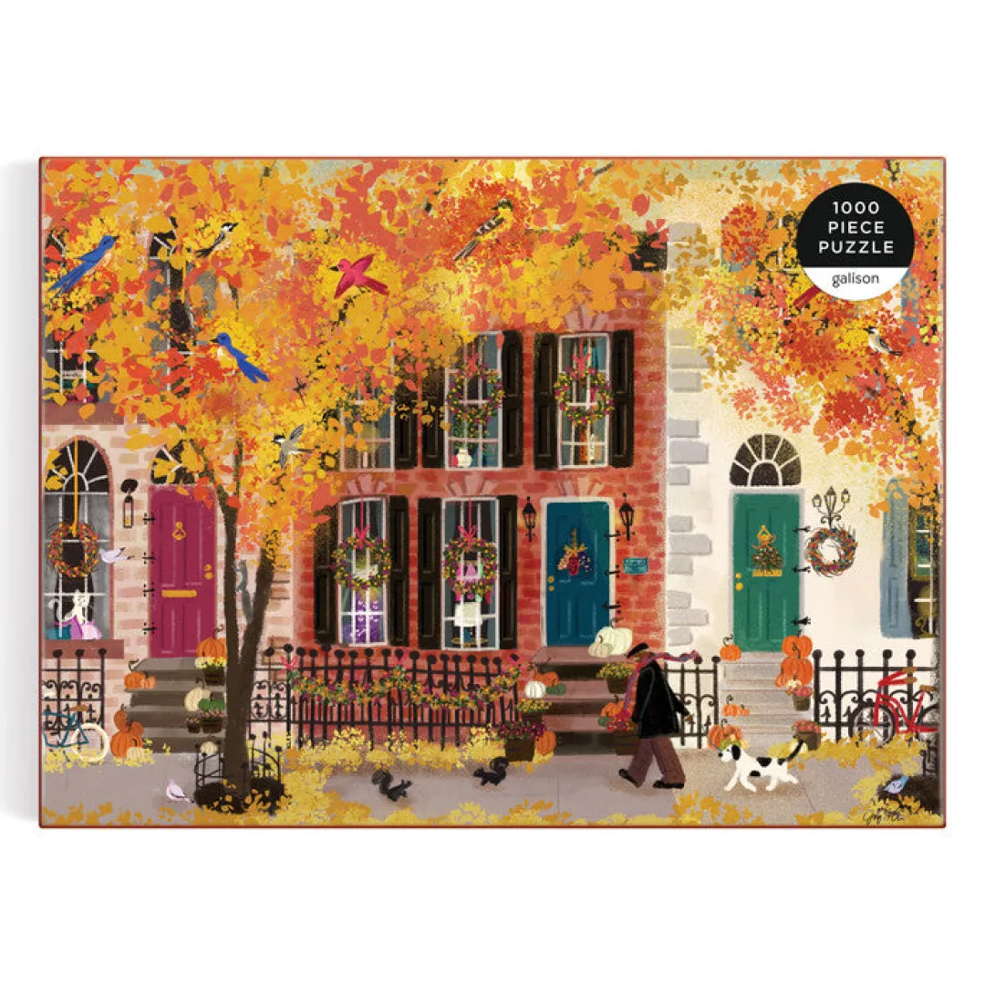Galison Autumn in the Neighborhood 1000 Piece Puzzle
