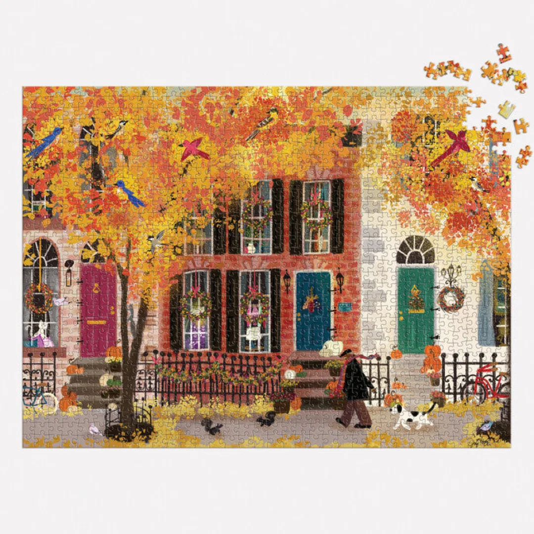 Galison Autumn in the Neighborhood 1000 Piece Puzzle