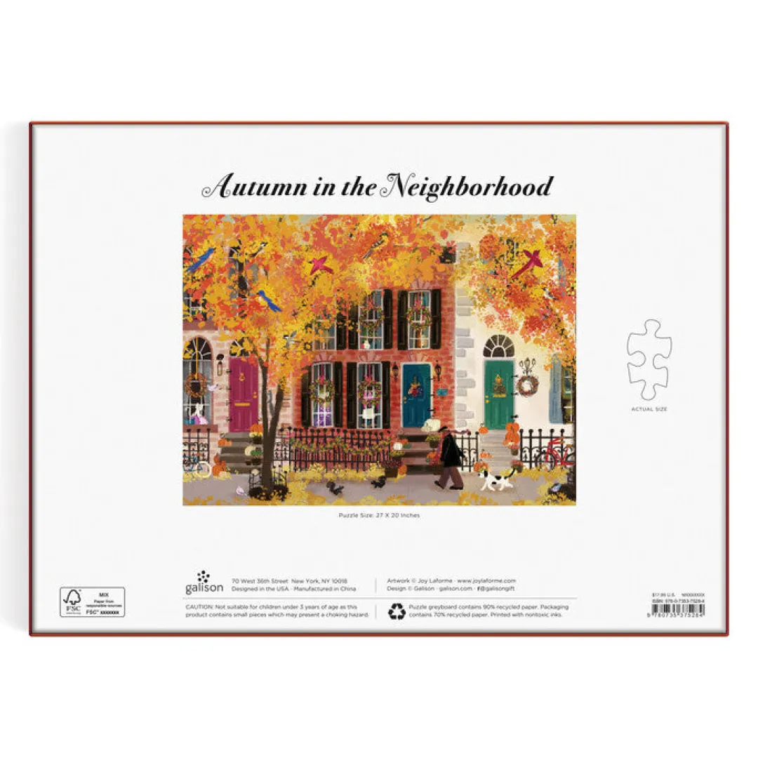 Galison Autumn in the Neighborhood 1000 Piece Puzzle