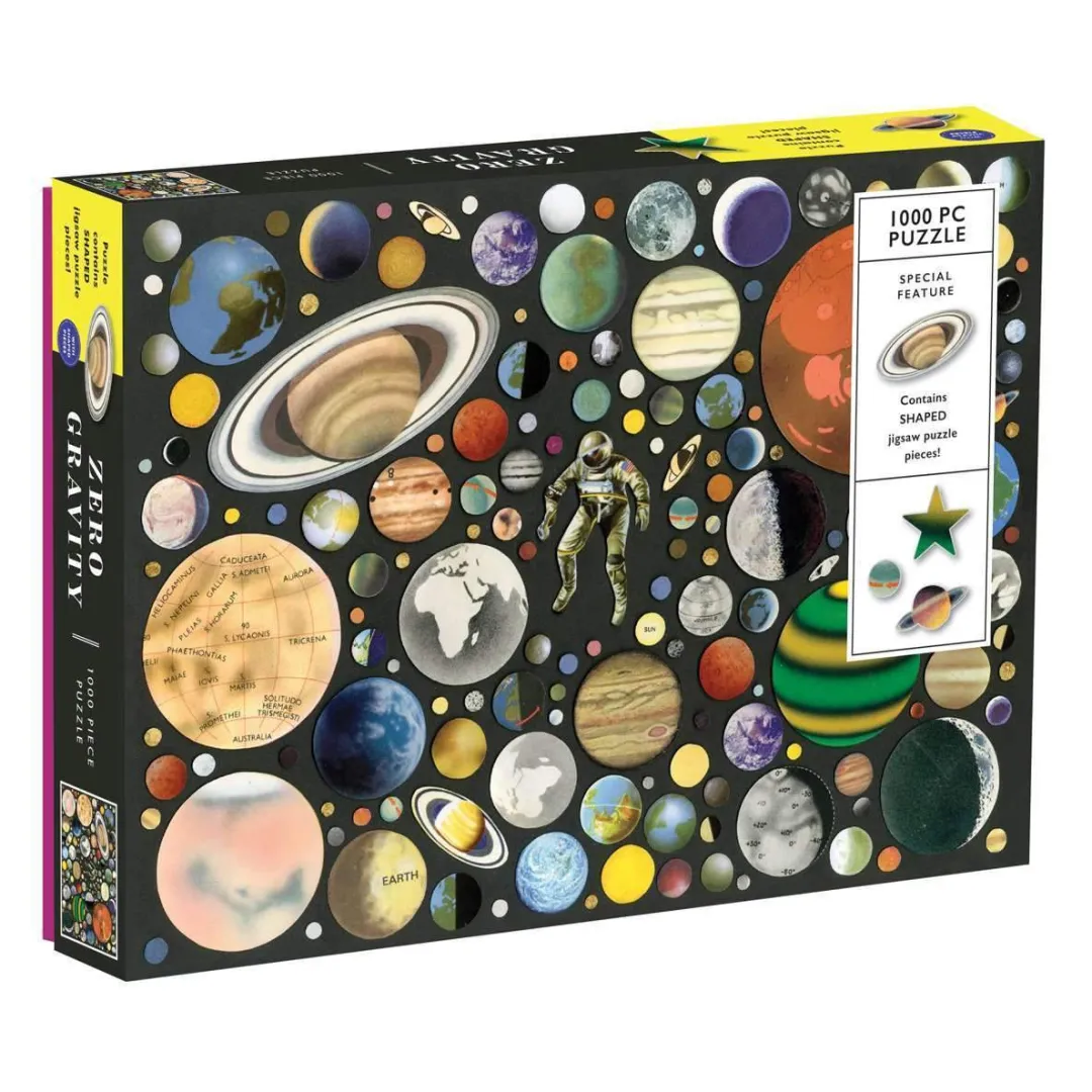 Galison Ben Giles Zero Gravity 1000 Piece Jigsaw Puzzle With Shaped Pieces