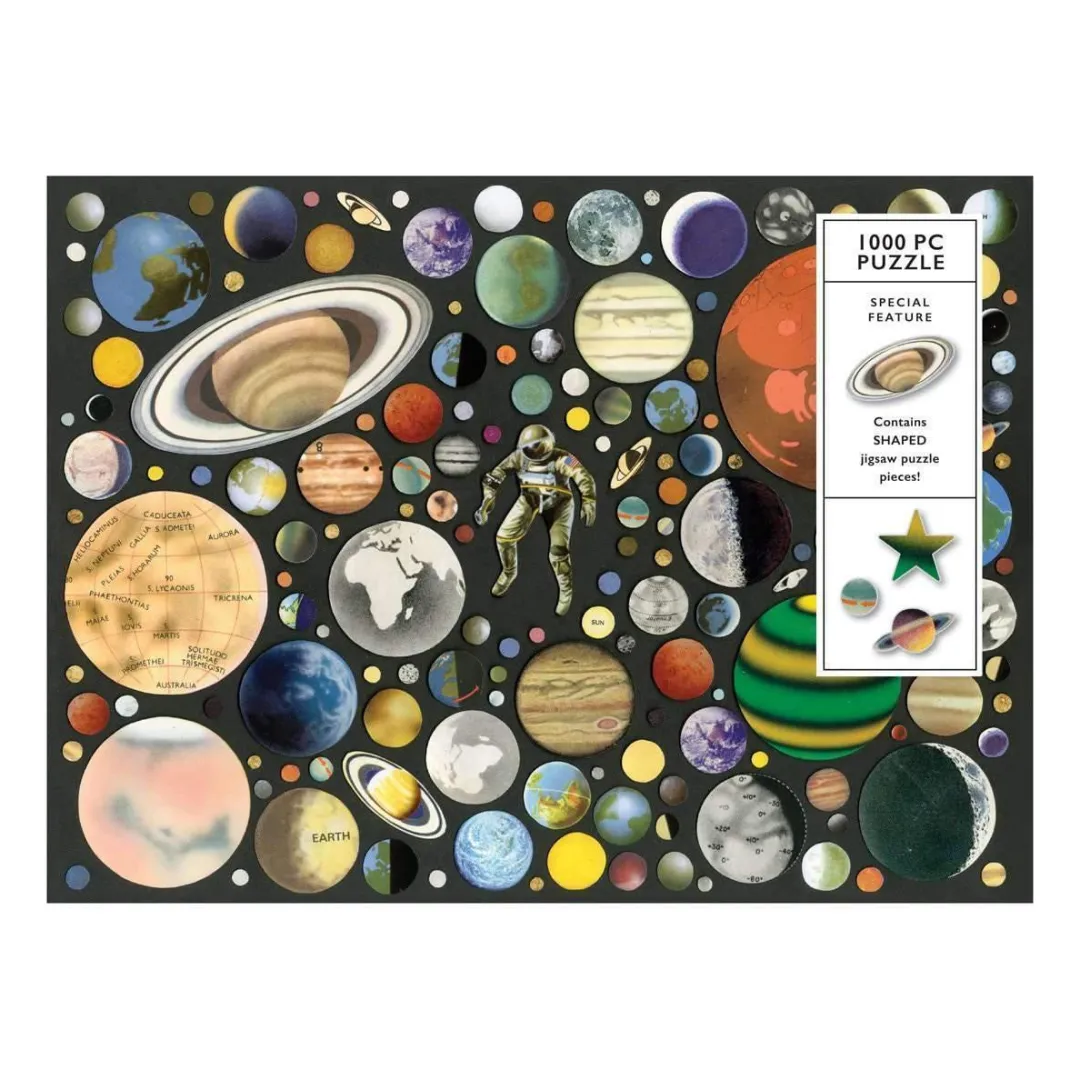 Galison Ben Giles Zero Gravity 1000 Piece Jigsaw Puzzle With Shaped Pieces