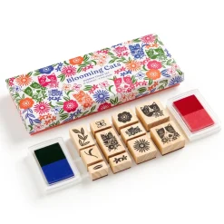 Galison Blooming Cats Rubber Stamp Set