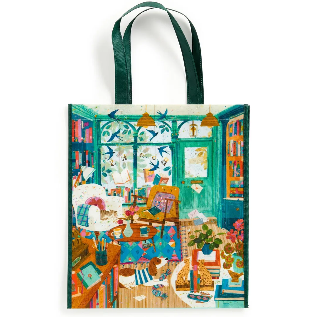 Galison Bookshop Afternoon Reusable Shopping Bag