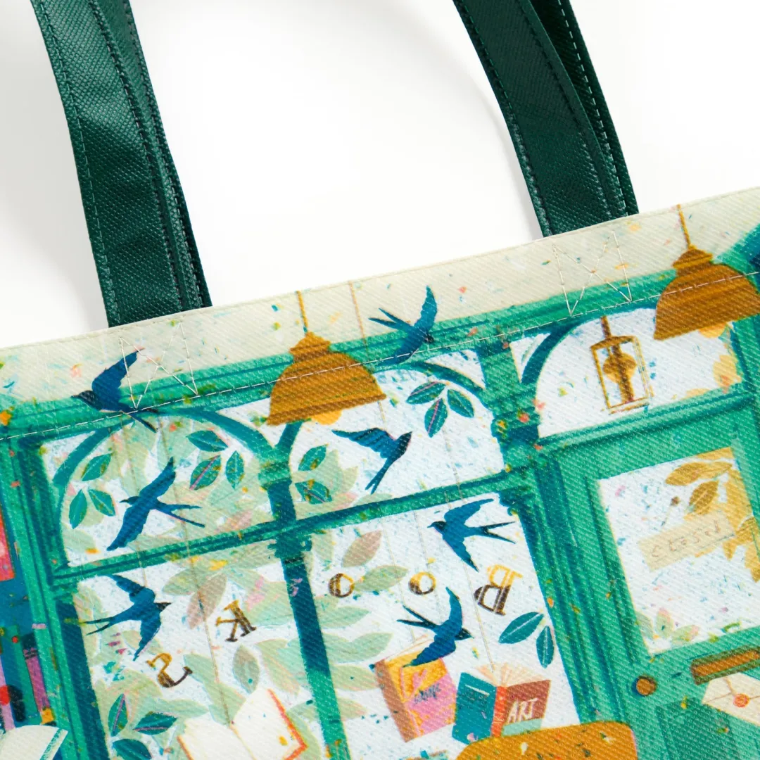 Galison Bookshop Afternoon Reusable Shopping Bag