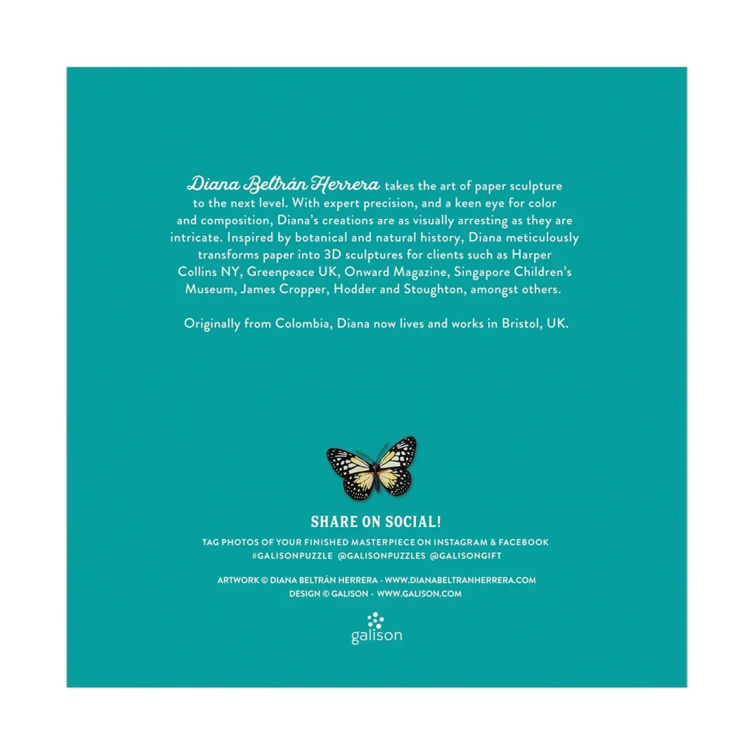 Galison Butterfly Botanica 500 Piece Puzzle with Shaped Pieces