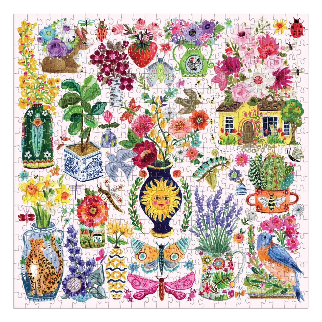 Galison Buzzy Bouquets 500 Piece Puzzle