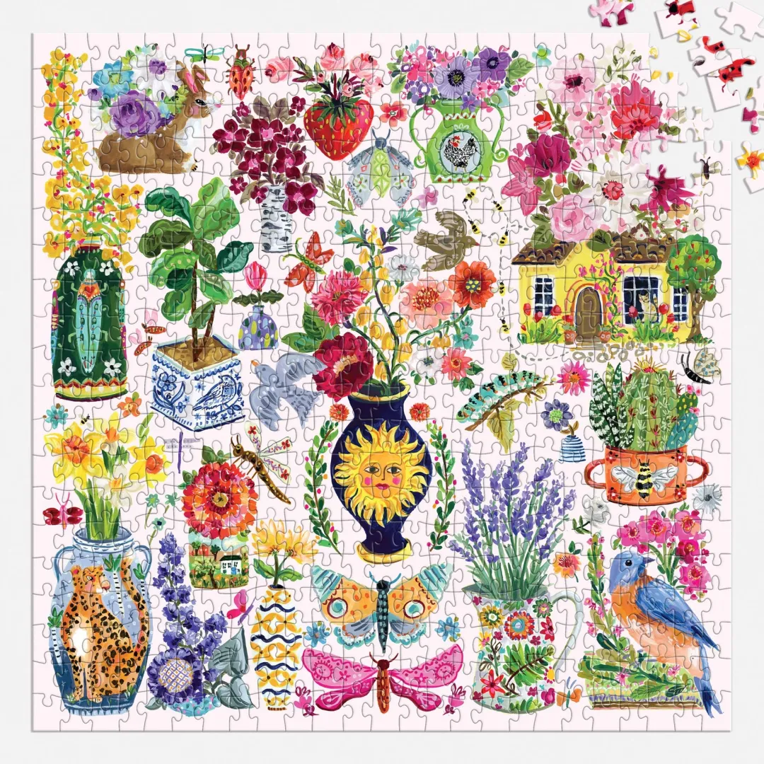 Galison Buzzy Bouquets 500 Piece Puzzle