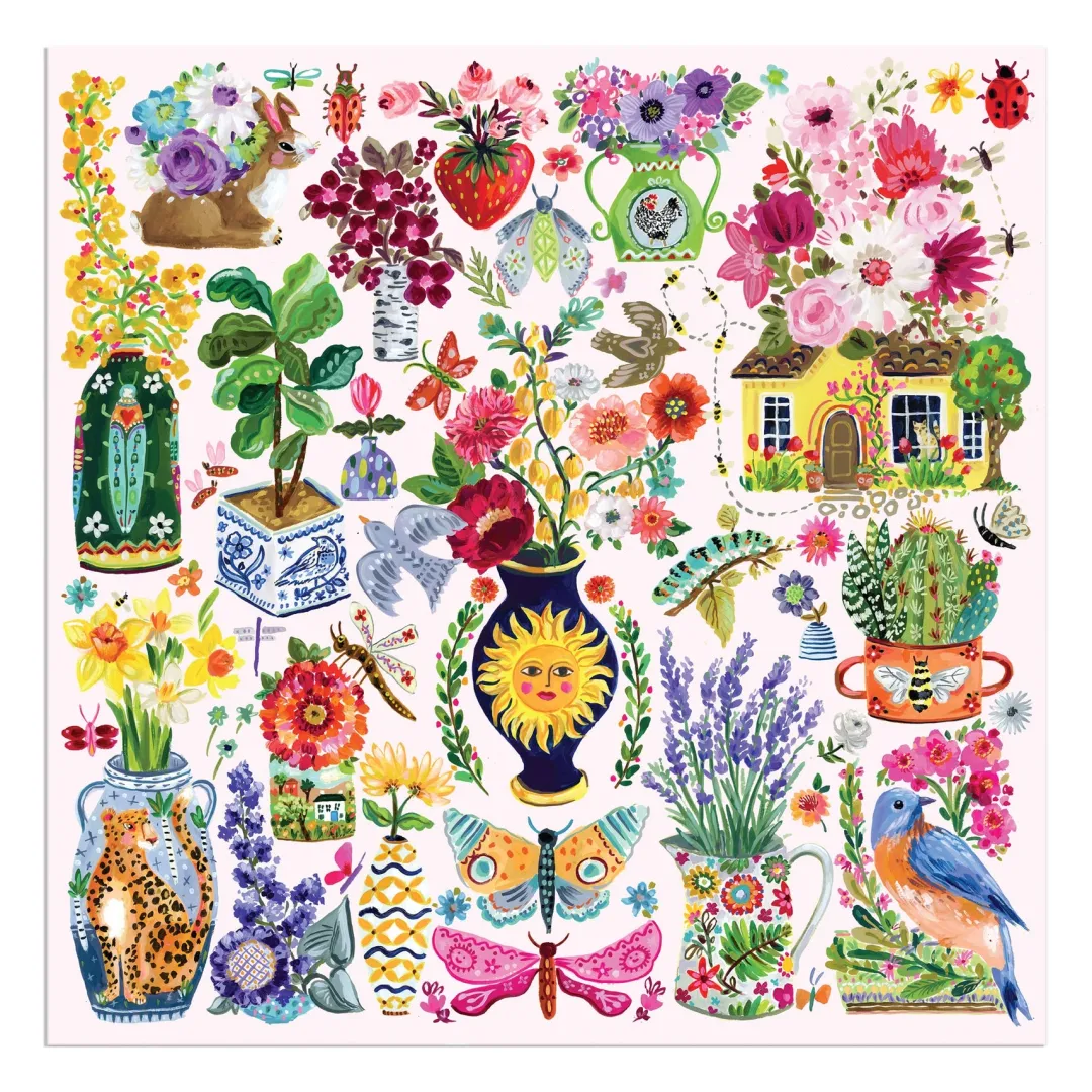 Galison Buzzy Bouquets 500 Piece Puzzle