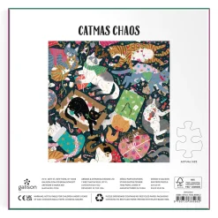 Galison Catmas Chaos 500 Piece Foil Puzzle