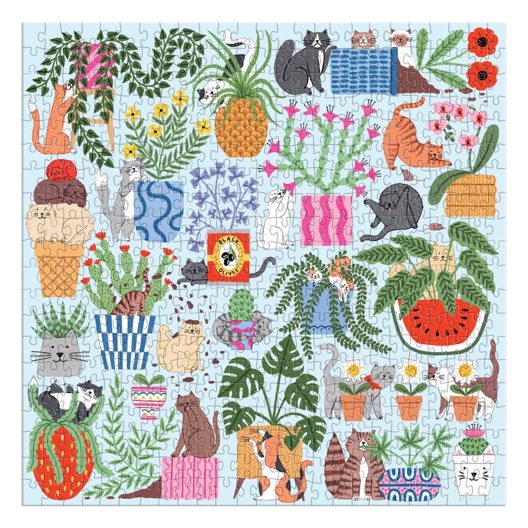 Galison Cats in the Houseplants 500 Piece Puzzle