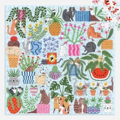 Galison Cats in the Houseplants 500 Piece Puzzle