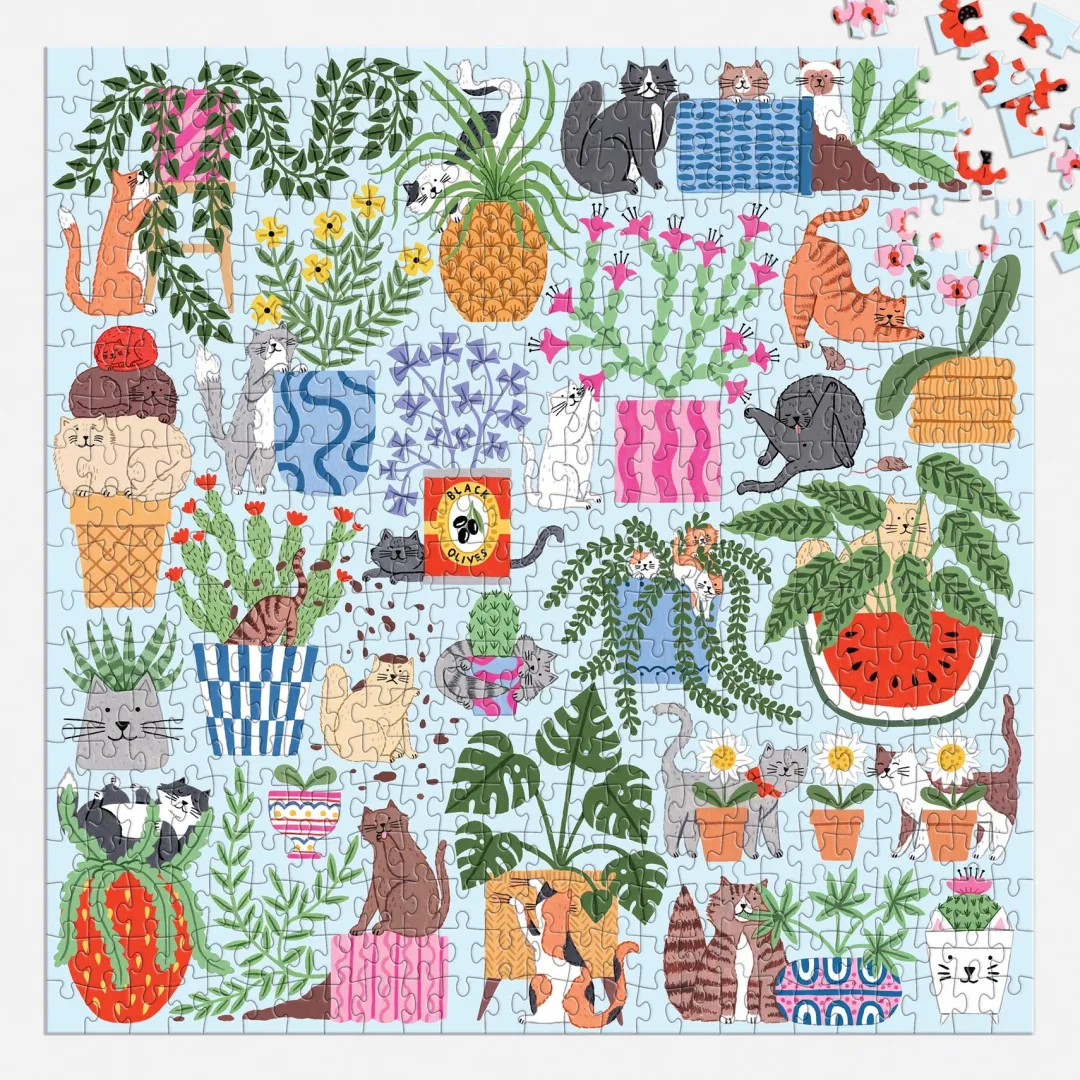 Galison Cats in the Houseplants 500 Piece Puzzle