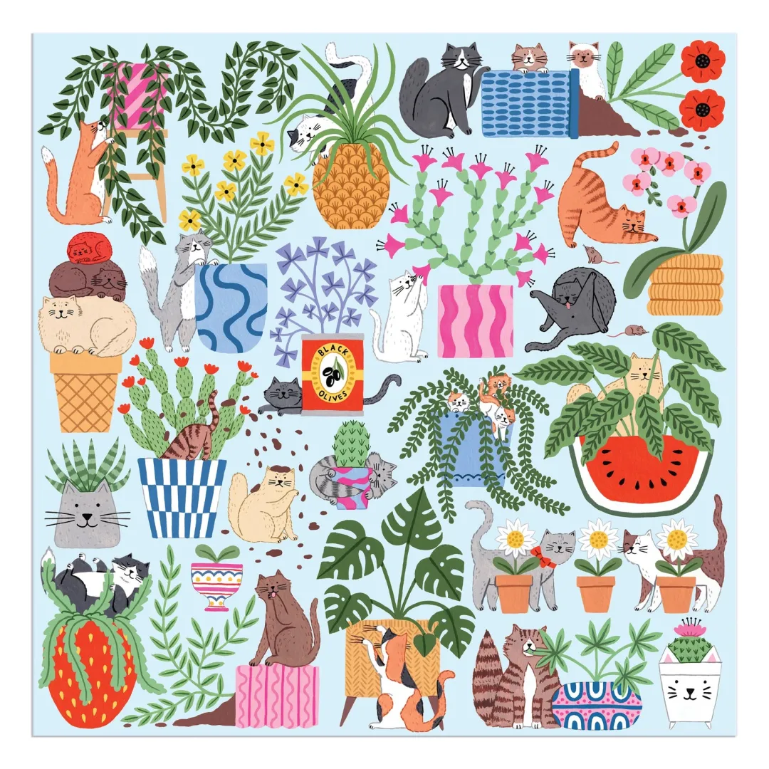 Galison Cats in the Houseplants 500 Piece Puzzle