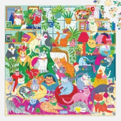 Galison Caturday Afternoon 500 Piece Family Puzzle