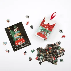 Galison Christmas Car 130 Piece Jigsaw Puzzle Ornament