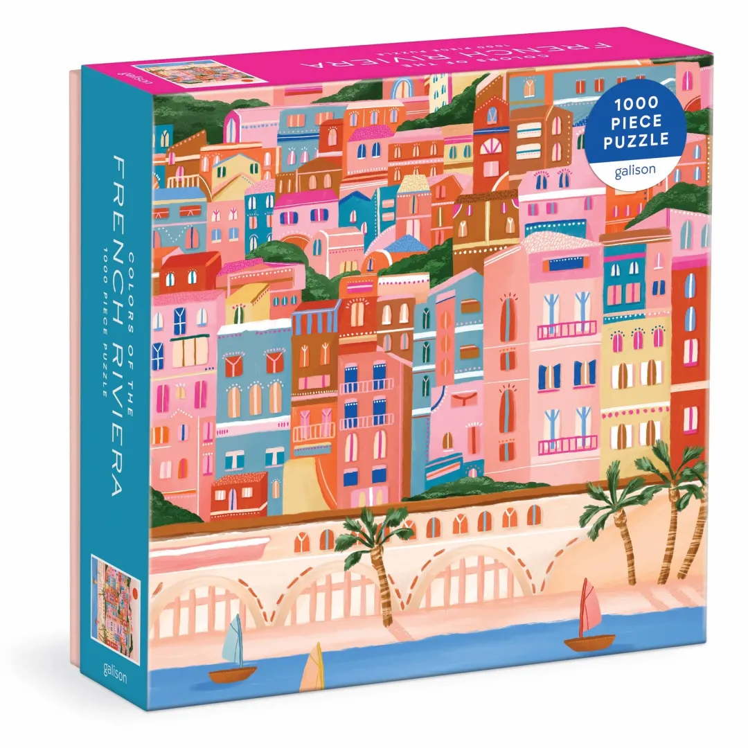Galison Colors Of The French Riviera 1000 Piece Puzzle in Square Box