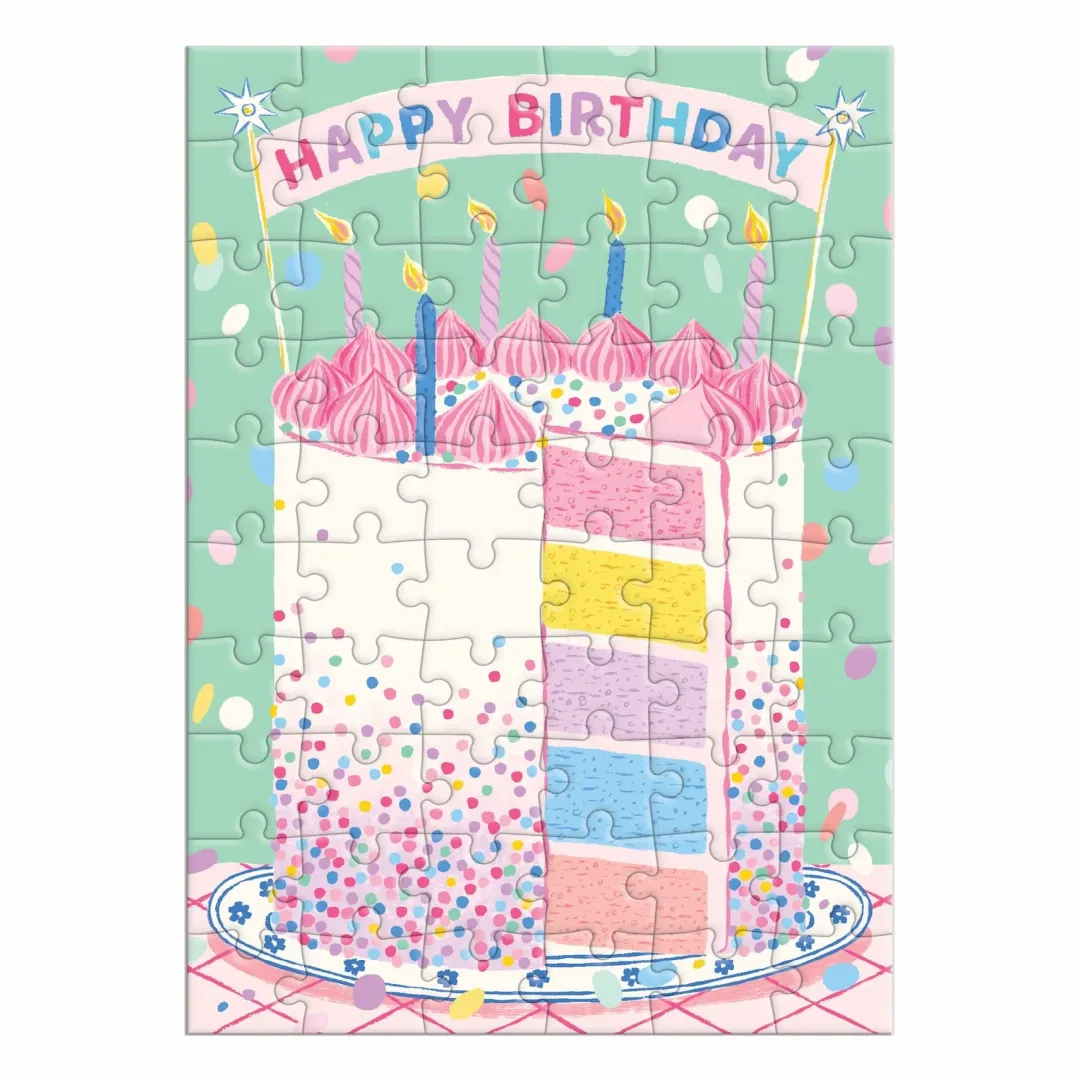 Galison Confetti Birthday Cake Greeting Card Puzzle