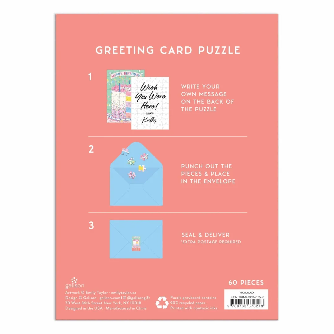 Galison Confetti Birthday Cake Greeting Card Puzzle