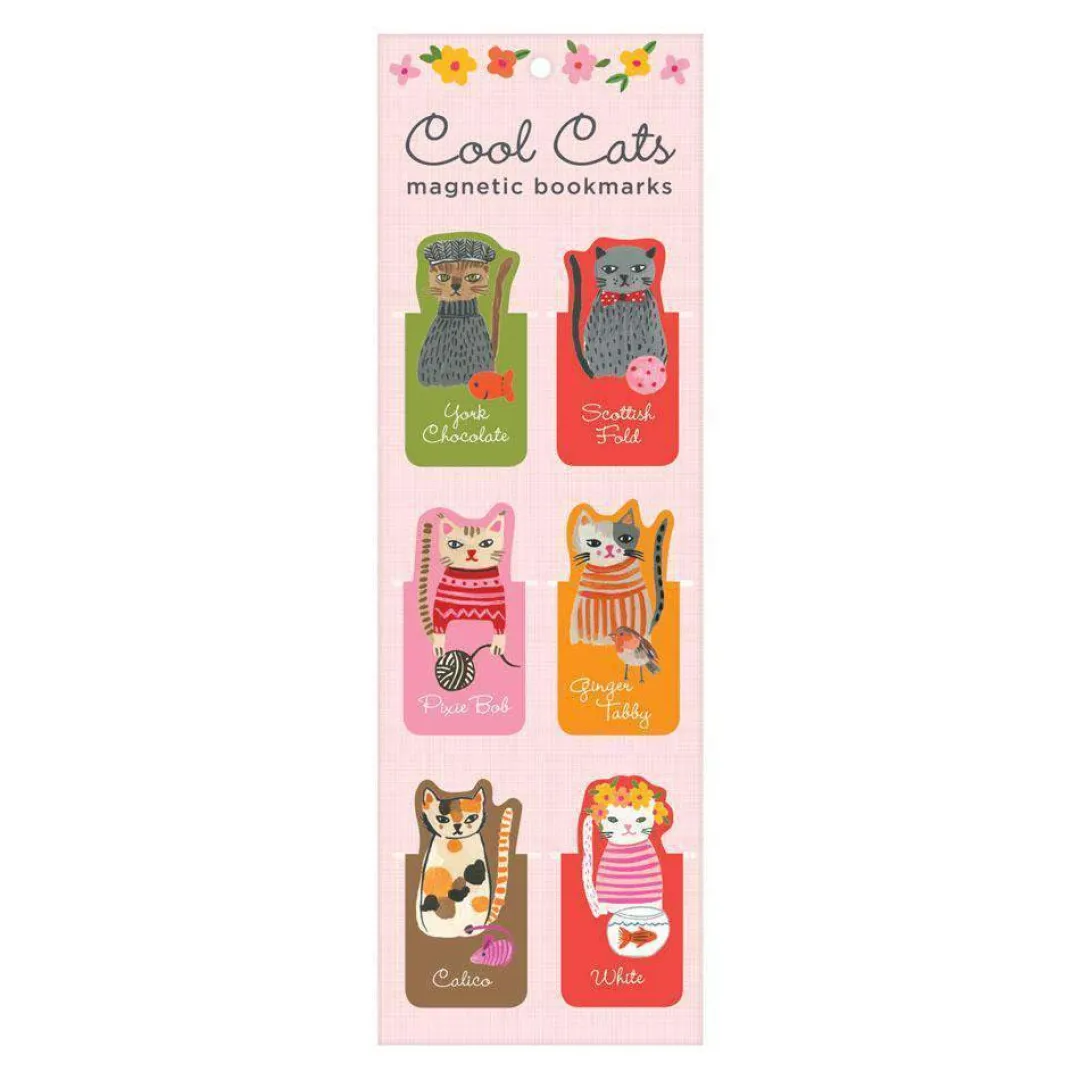 Galison Cool Cats Magnetic Bookmarks