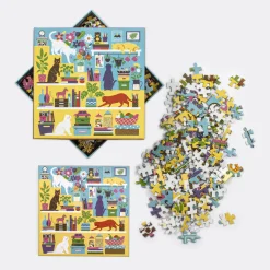 Galison Curious Cats 500 Piece Jigsaw Puzzle