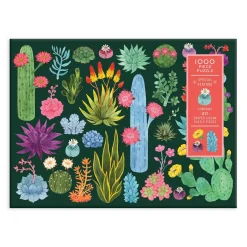Galison Desert Flora 1000 Piece Jigsaw Puzzle with Shaped Pieces