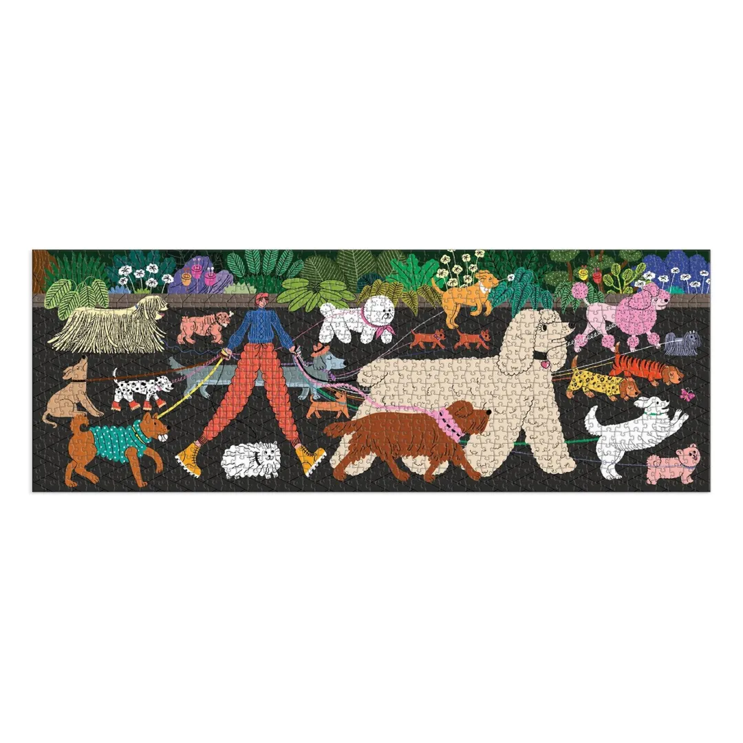 Galison Dog Walk 1000 Piece Panoramic Jigsaw Puzzle