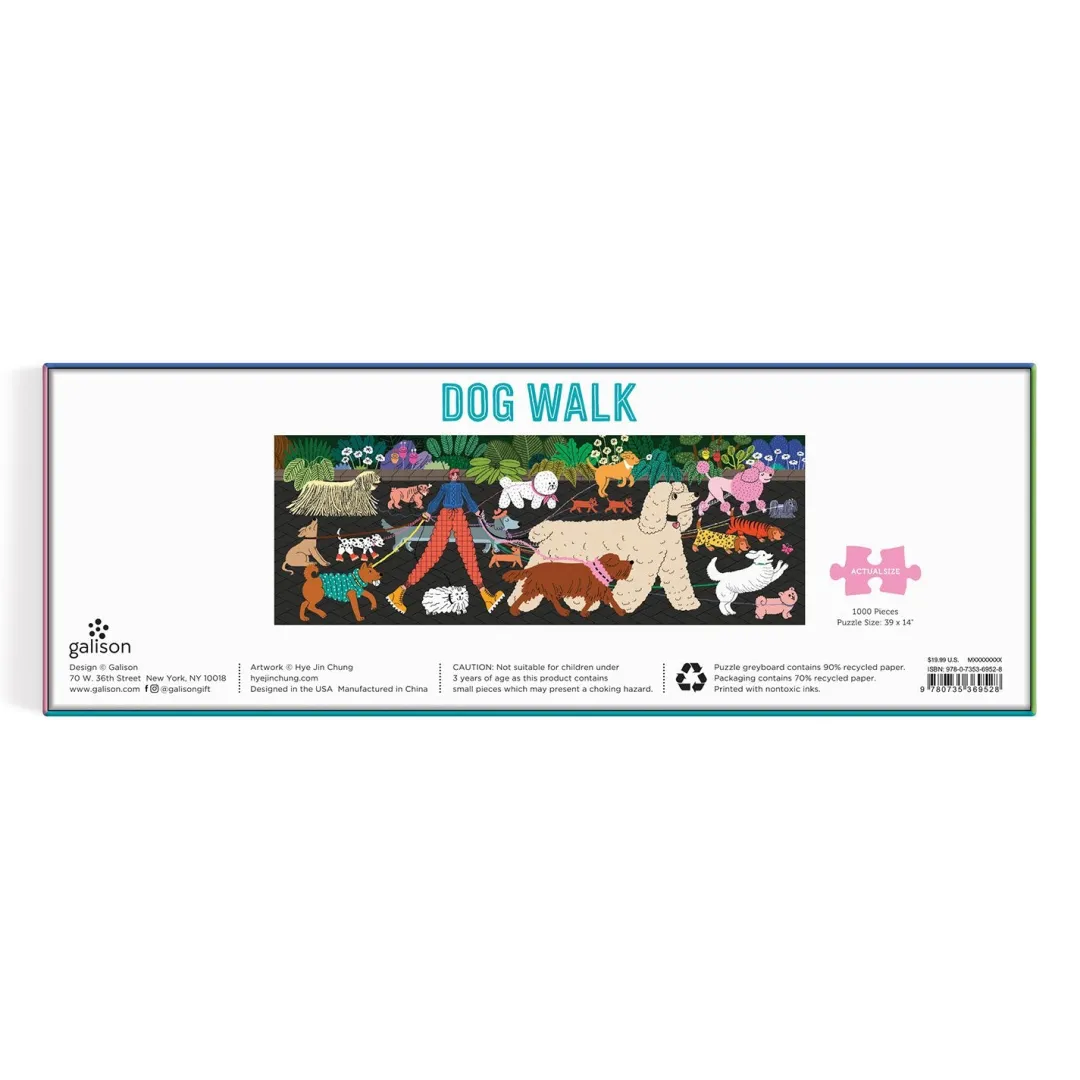 Galison Dog Walk 1000 Piece Panoramic Jigsaw Puzzle