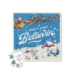 Galison Don't Stop Believin' 100 Piece Mini Shaped Puzzle