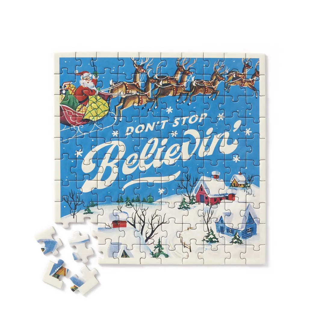 Galison Don't Stop Believin' 100 Piece Mini Shaped Puzzle