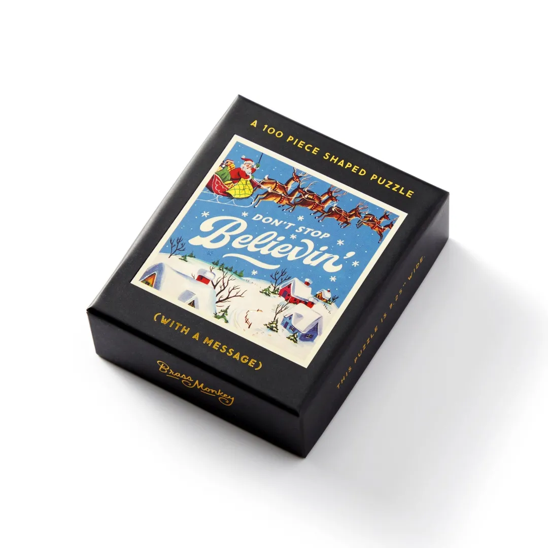 Galison Don't Stop Believin' 100 Piece Mini Shaped Puzzle