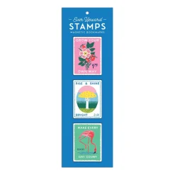 Galison Ever Upward Stamps Shaped Magnetic Bookmarks