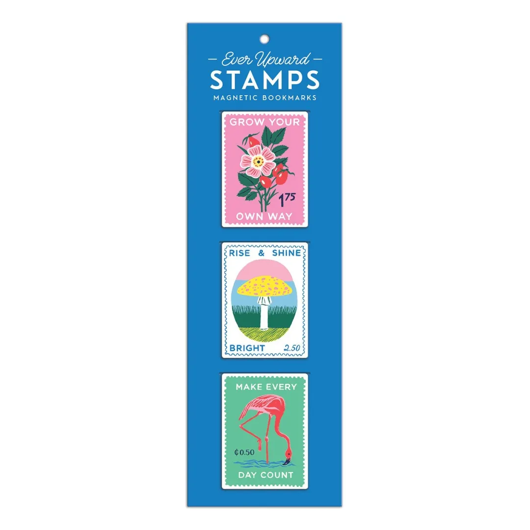 Galison Ever Upward Stamps Shaped Magnetic Bookmarks