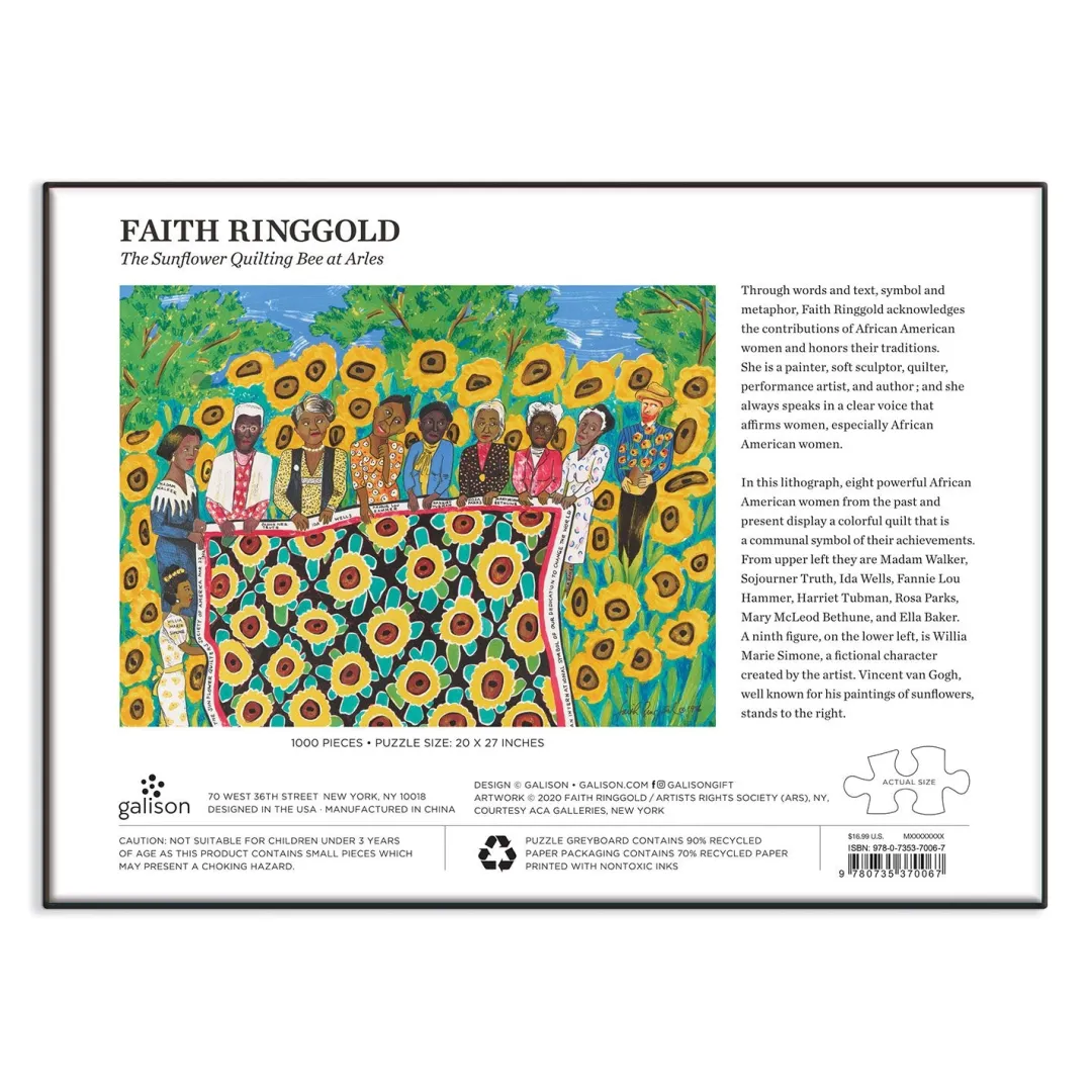 Galison Faith Ringgold The Sunflower Quilting Bee at Arles 1000 Piece Jigsaw Puzzle