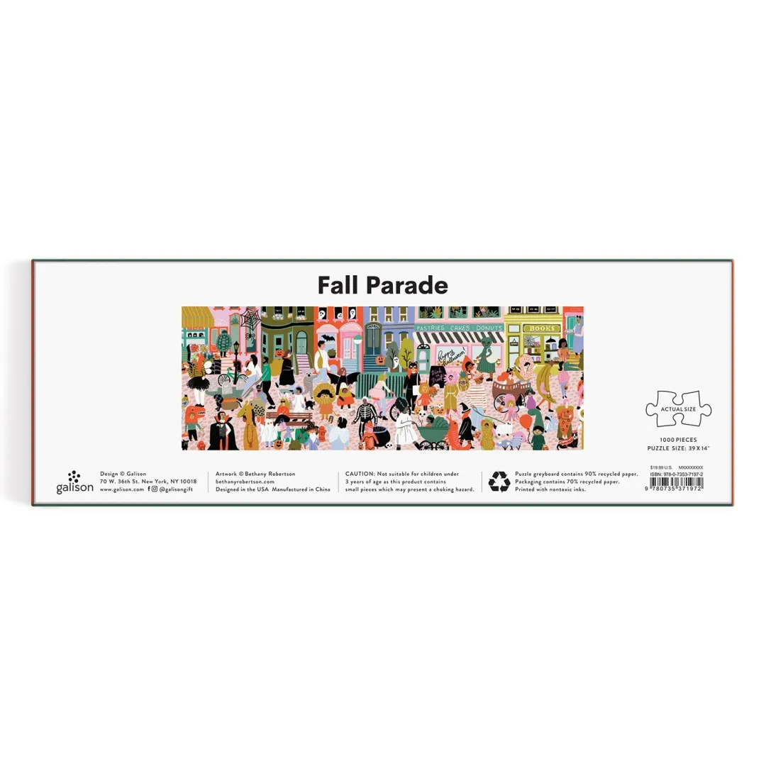 Galison Fall Halloween Parade 1000 Piece Panoramic Puzzle