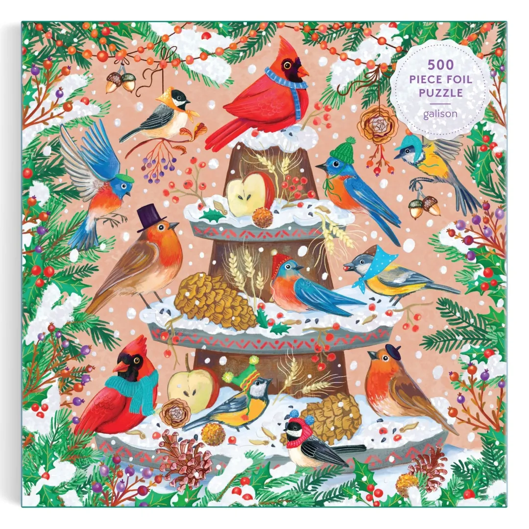Galison Festive Feathers 500 Piece Foil Puzzle