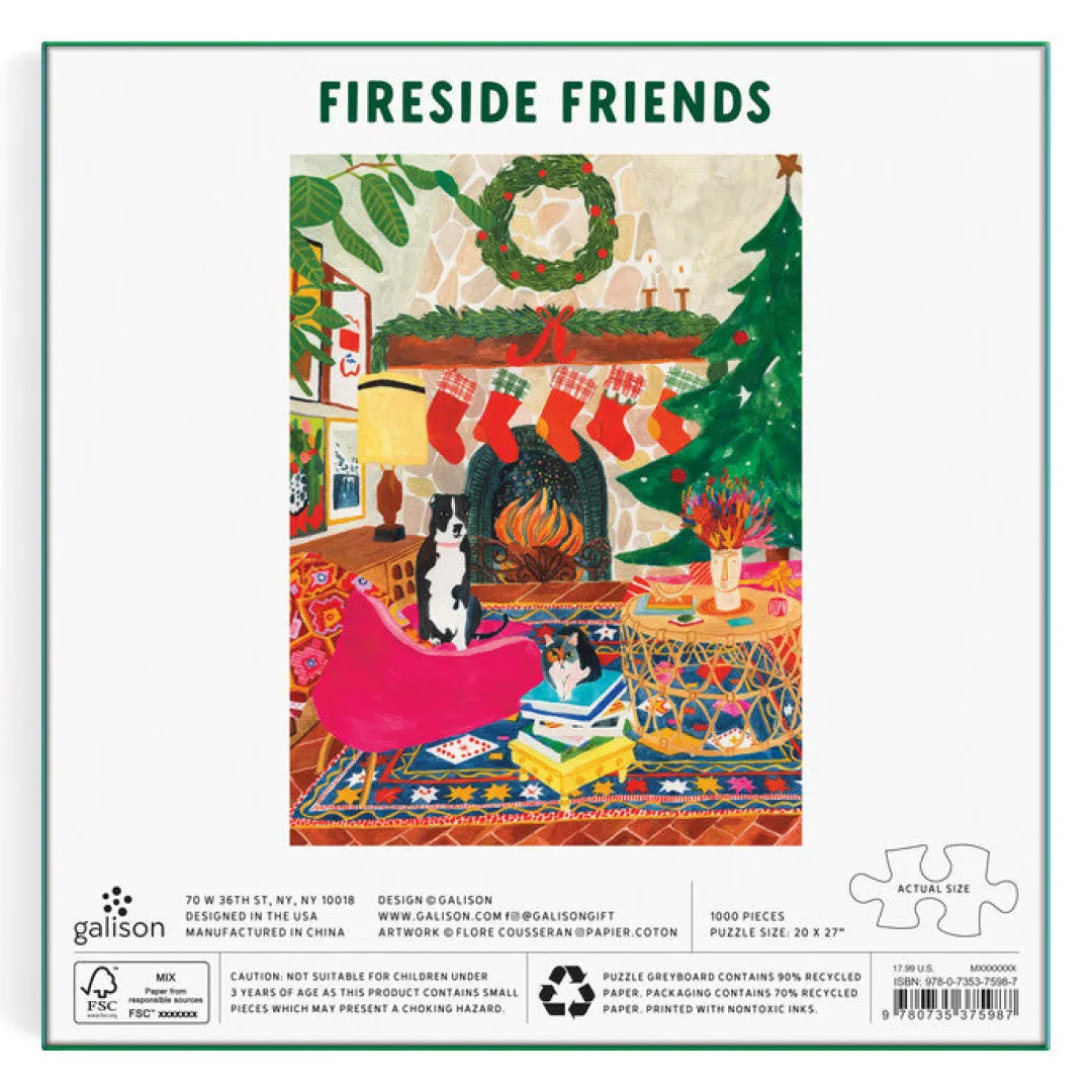Galison Fireside Friends 1000 Piece Puzzle
