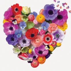 Galison Flora Heart 750 Piece Shaped Puzzle