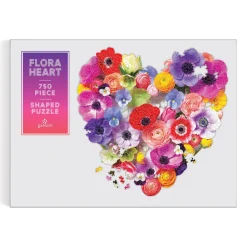 Galison Flora Heart 750 Piece Shaped Puzzle